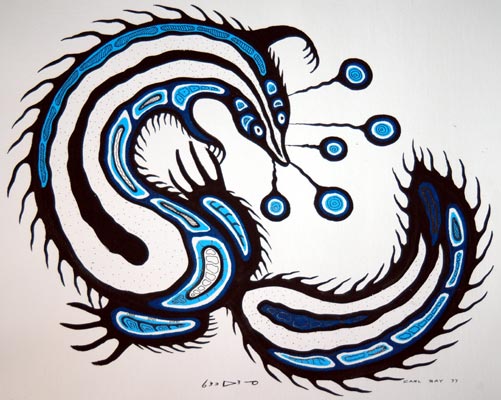Untitled' (Skunk Spirit) by Carl Ray - Woodlands Art Original - Red Kettle  Art And Collectibles